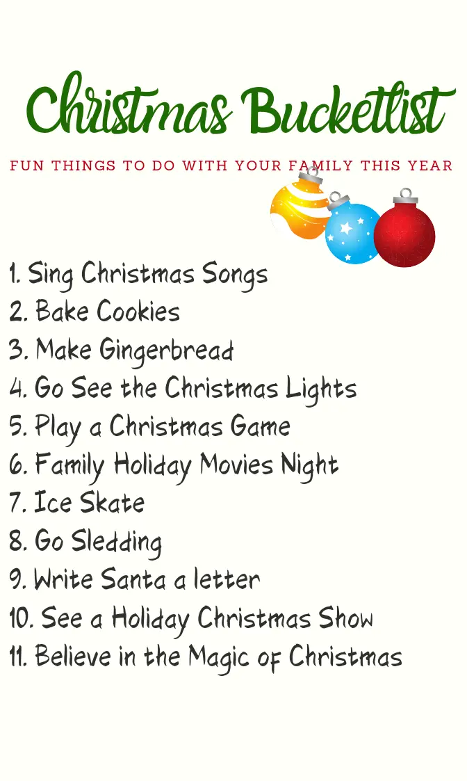 Christmas Bucket List - The Inspired Holiday