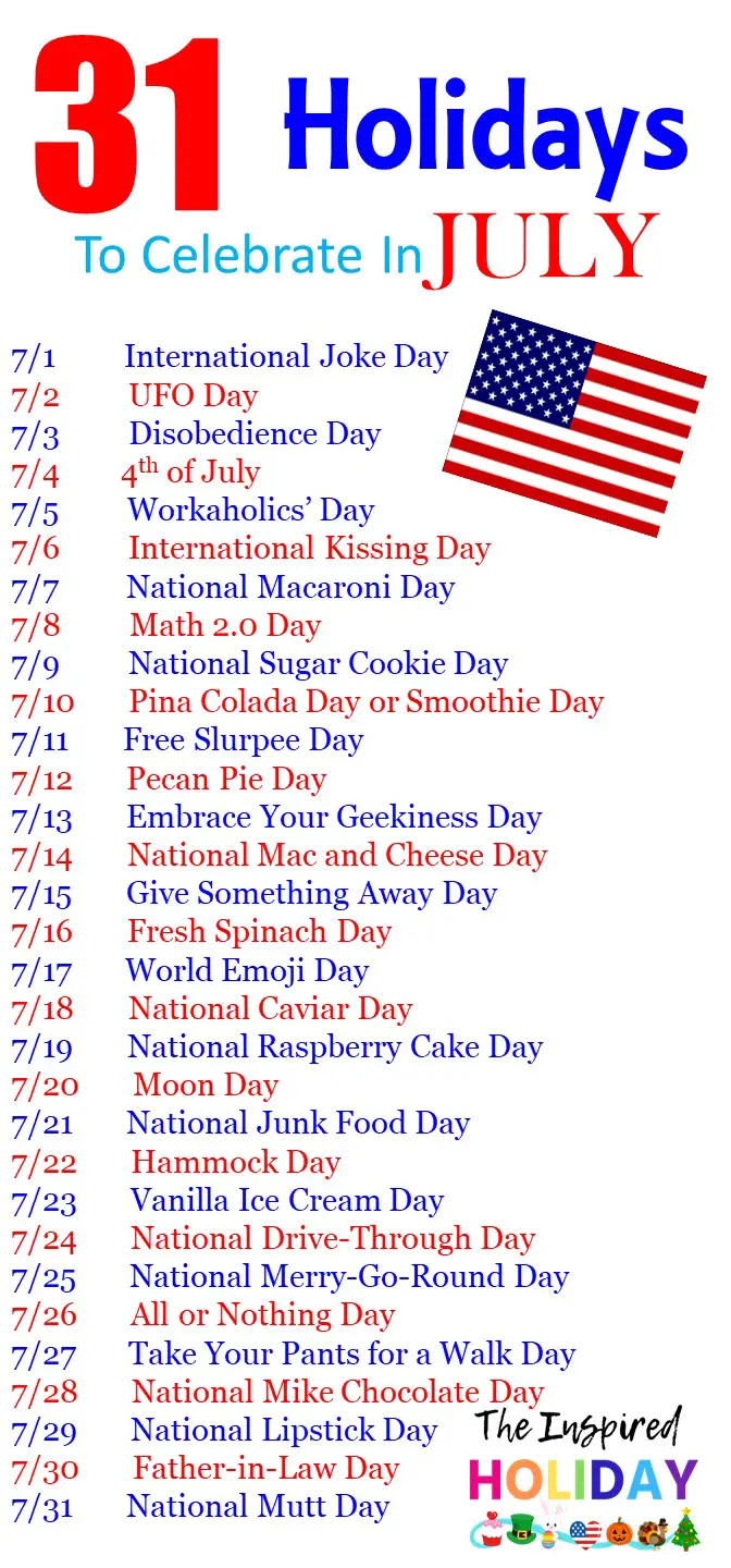 Unique and Silly July Holidays