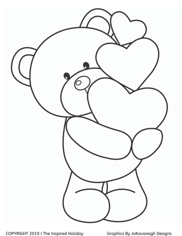 A BEARY Fun Printable Valentine's Day Coloring Book - The Inspired Holiday