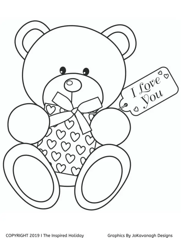 A Beary Fun Printable Valentine's Day Coloring Book - The Inspired Holiday