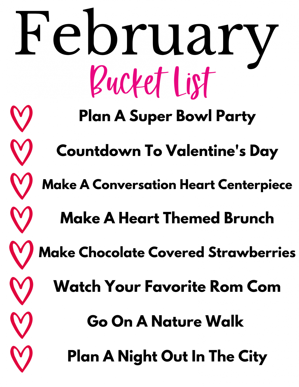 February Bucket List Ideas - The Inspired Holiday