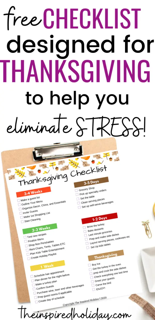 Thanksgiving Timeline Checklist: Stress-Free Planning - The Inspired ...